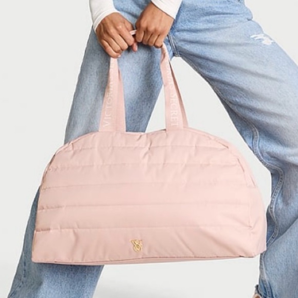 Victoria’s Secret Quilted Travel Duffle Pink - Picture 2 of 3